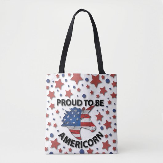 Kute 4 juli red, white and blue Americorn Tote Bag (Voorkant)
