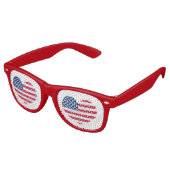 Kute 4 juli Red White Blue Heart Patriotic Retro Zonnebril (Gekanteld)