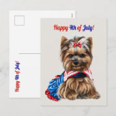 Kute 4 juli Schnauzer Puppy Feestdagenkaart (Voorkant / Achterkant)