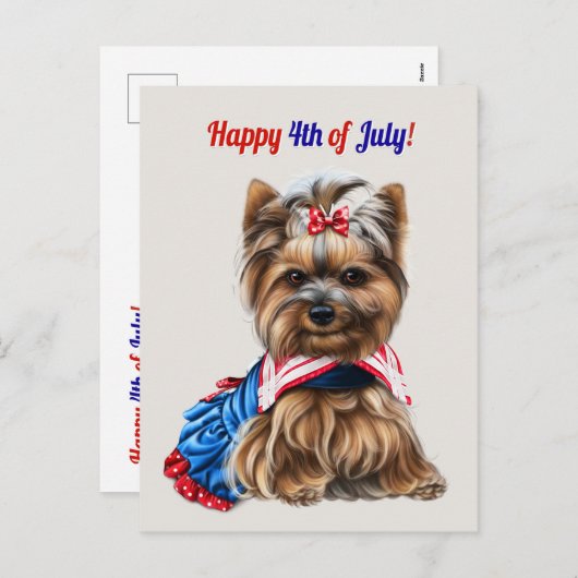 Kute 4 juli Schnauzer Puppy Feestdagenkaart (Voorkant / Achterkant)