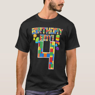 Kute 4e verjaardag 4 jaar oude blokboeien t-shirt