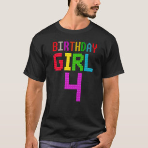 Kute 4e verjaardag Gift 4 jaar oud Block Building T-shirt