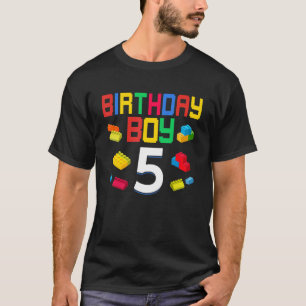 Kute 5e verjaardag 5 jaar oude blokboeien t-shirt