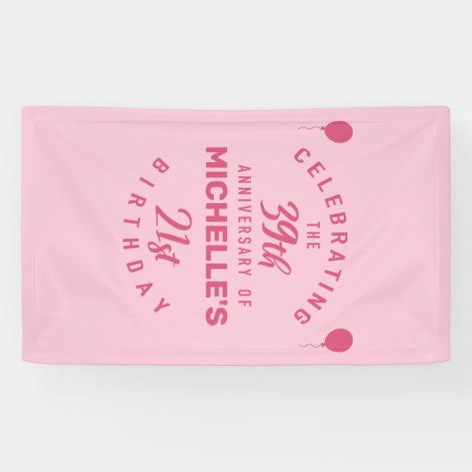 Kute 60th Birthday Personalized Spandoek (Horizontaal)