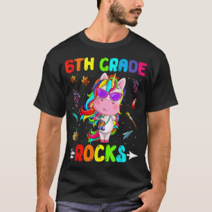 Kute 6e grade Rocks Unicorn Welkom terug naar Scho T-shirt