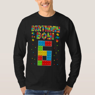 Kute 6e verjaardag 6 jaar oude blokboeien t-shirt