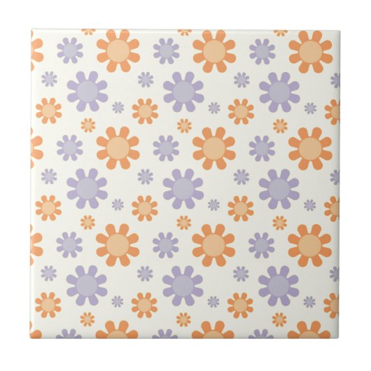 Kute 70's bloemen tegeltje (Voorkant)