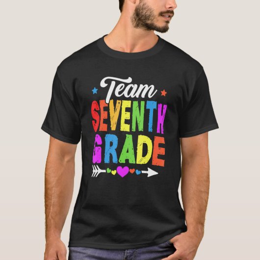 Kute 7de Grade Team Teacher Student Kinder Terug T-shirt (Voorkant)