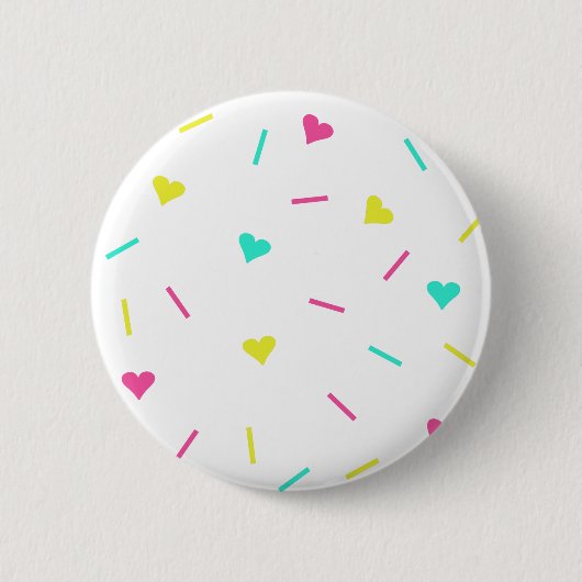 Kute 80s pasta's Harten en springen - Ronde Button 5,7 Cm (Voorkant)