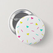 Kute 80s pasta's Harten en springen - Ronde Button 5,7 Cm (Voorkant /achterkant)