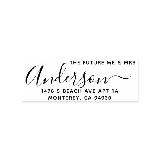Kute aangepaste adresstempel met Script Font Rubberstempel (Afrduk)