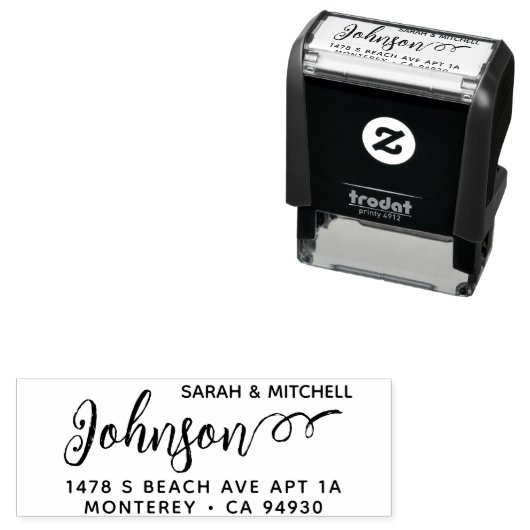 Kute aangepaste adresstempel met Script Font Zelfinktende Stempel (In situ)