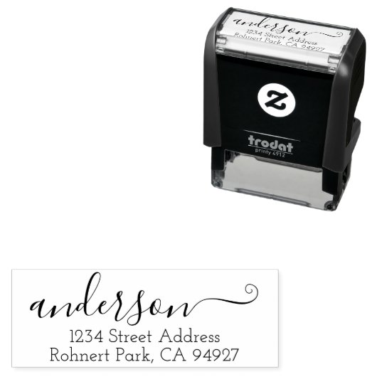 Kute aangepaste adresstempel met Script Font Zelfinktende Stempel (In situ)