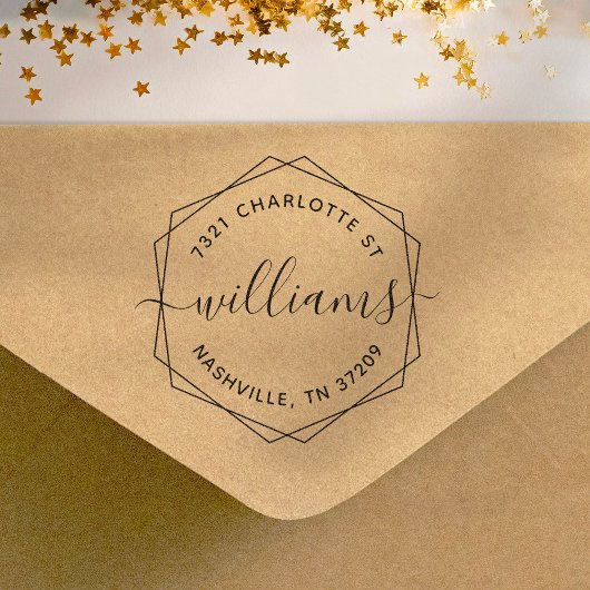 Kute aangepaste adresstempel met Script Font Zelfinktende Stempel
