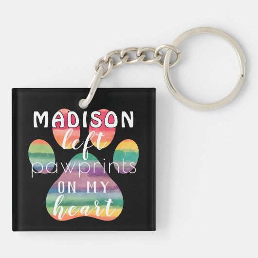 Kute aangepaste regenboogbrug schildert afdrukken  sleutelhanger (Achterkant)