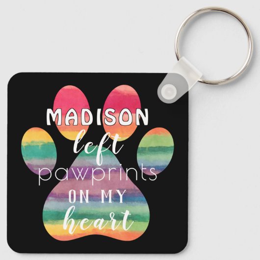 Kute aangepaste regenboogbrug schildert afdrukken sleutelhanger (Achterkant)