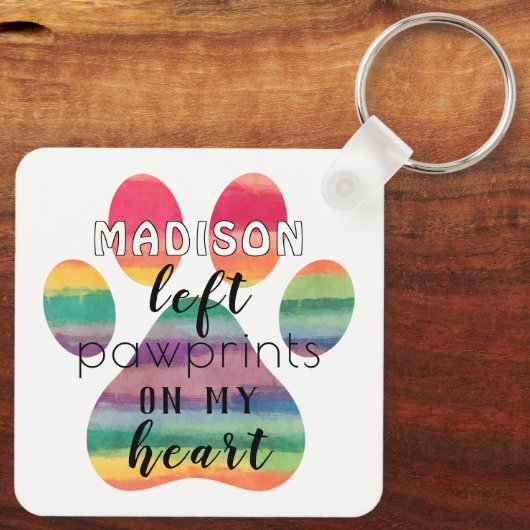 Kute aangepaste regenboogbrug schildert afdrukken  sleutelhanger (Achterkant)