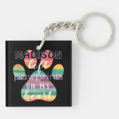 Kute aangepaste regenboogbrug schildert afdrukken sleutelhanger (Achterkant)
