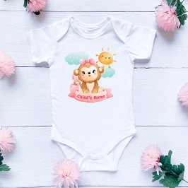 Kute aap-Baby, roze blok en blokken, aangepast Romper