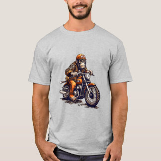 Kute aap die een motorfiets bestuurt t-shirt