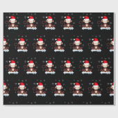 Kute aap in de sneeuw, vrolijke kerst cadeaupapier (Vlak)