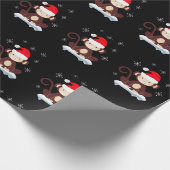 Kute aap in de sneeuw, vrolijke kerst cadeaupapier (Hoek)