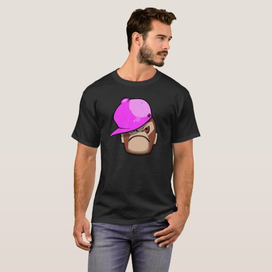 Kute aap in roze appelstijl t-shirt (Voorkant volledig)