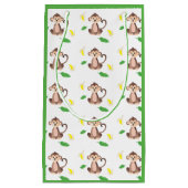 Kute aap met Banana Peels Pattern Green Klein Cadeauzakje (Voorkant)