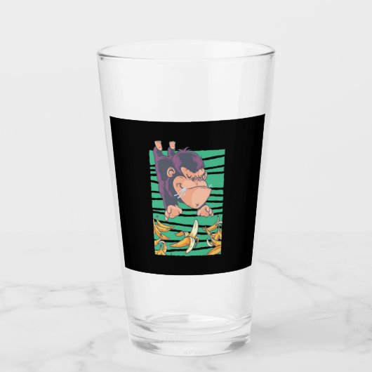 Kute aap met bananen glas (Voorkant)