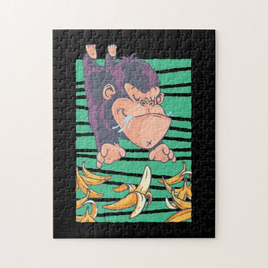 Kute aap met bananen legpuzzel (Verticaal)