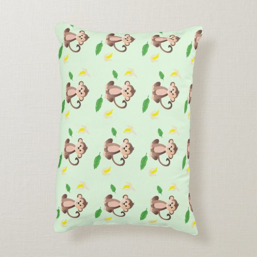 Kute aap met bananenpels Tropisch lef Accent Kussen (Achterkant (Verticaal))