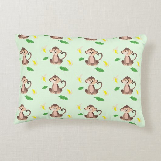 Kute aap met bananenpels Tropisch lef Accent Kussen (Achterkant)