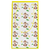Kute aap met geel bananenpatroon klein cadeauzakje (Voorkant)