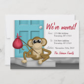 Kute aap op doorstap - Verplaatsende aankondiginge Aankondiging (Voorkant)