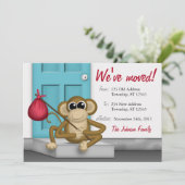 Kute aap op doorstap - Verplaatsende aankondiginge Aankondiging (Staand voorkant)