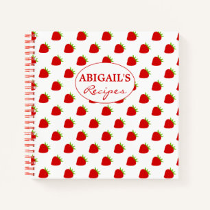 Kute aardbeien Pattern Recipe Notebook Notitieboek