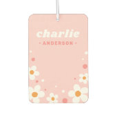 Kute aardbery blossom retro font name light roze luchtverfrisser (Voorkant)