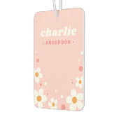 Kute aardbery blossom retro font name light roze luchtverfrisser (Links)