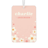 Kute aardbery blossom retro font name light roze luchtverfrisser (Achterkant)