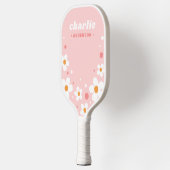 Kute aardbery blossom retro font name light roze pickleball paddle (Links)