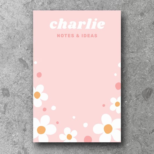 Kute aardbery blossom retro font name light roze post-it® notes