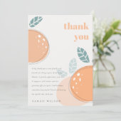 Kute Abstract Oranje ruity Bold Baby shower Bedankkaart (Staand voorkant)
