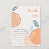 Kute Abstract Oranje ruity Bold Baby shower Bedankkaart (Voorkant / Achterkant)