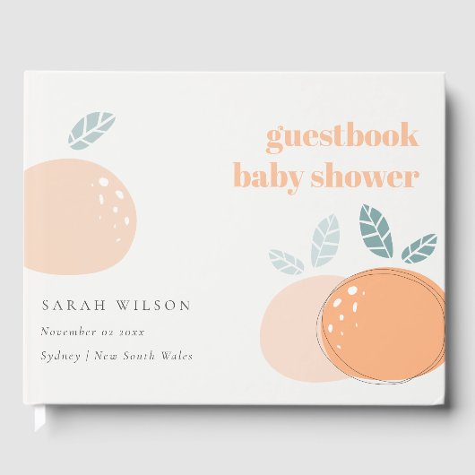 Kute Abstract Oranje ruity Bold Baby shower Gastenboek (Voorkant)