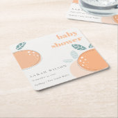 Kute Abstract Oranje ruity Bold Baby shower Kartonnen Onderzetters (Schuin)