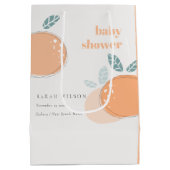 Kute Abstract Oranje ruity Bold Baby shower Medium Cadeauzakje (Achterkant)