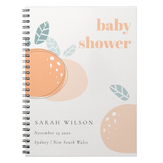 Kute Abstract Oranje ruity Bold Baby shower Notitieboek (Voorkant)