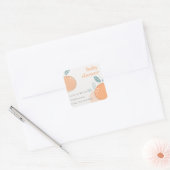 Kute Abstract Oranje ruity Bold Baby shower Vierkante Sticker (Envelop)