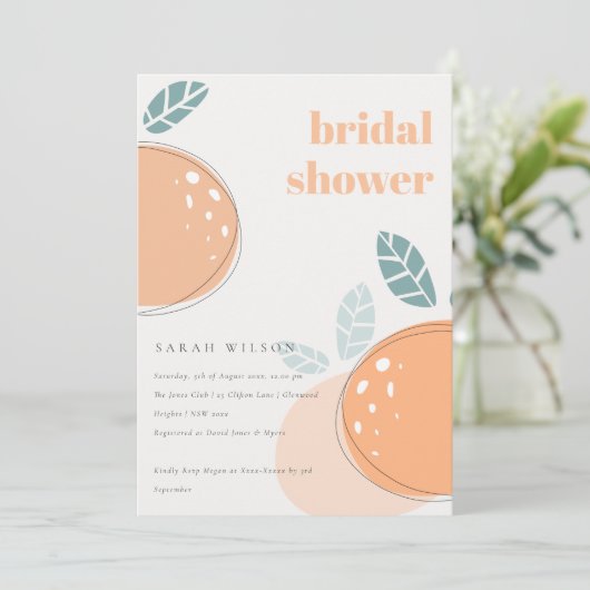 Kute Abstract Oranje ruity Bold Vrijgezellenfeest Kaart (Staand voorkant)