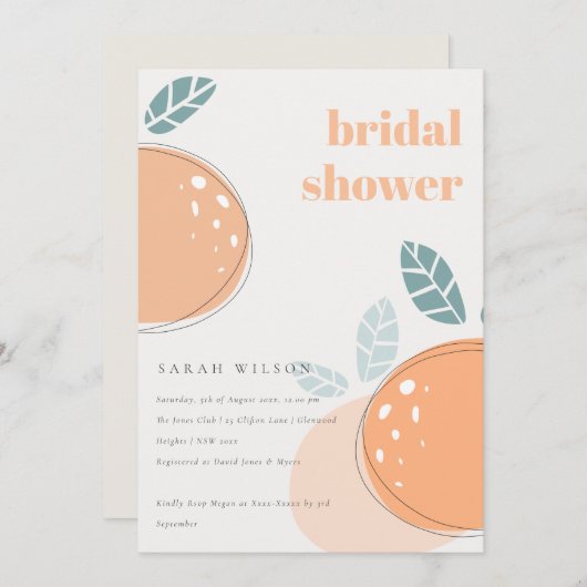 Kute Abstract Oranje ruity Bold Vrijgezellenfeest Kaart (Voorkant / Achterkant)